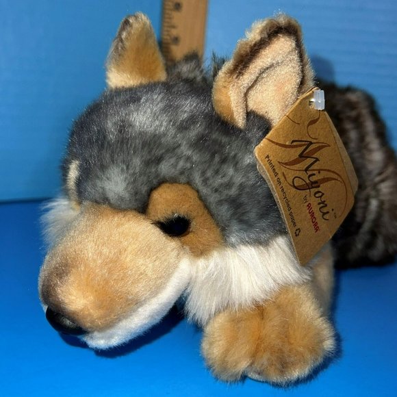 Miyoni By Aurora World Wolf Dog 11" Plush Gray Brown Stuffed Animal w/ Tag 26264 - Picture 3 of 11